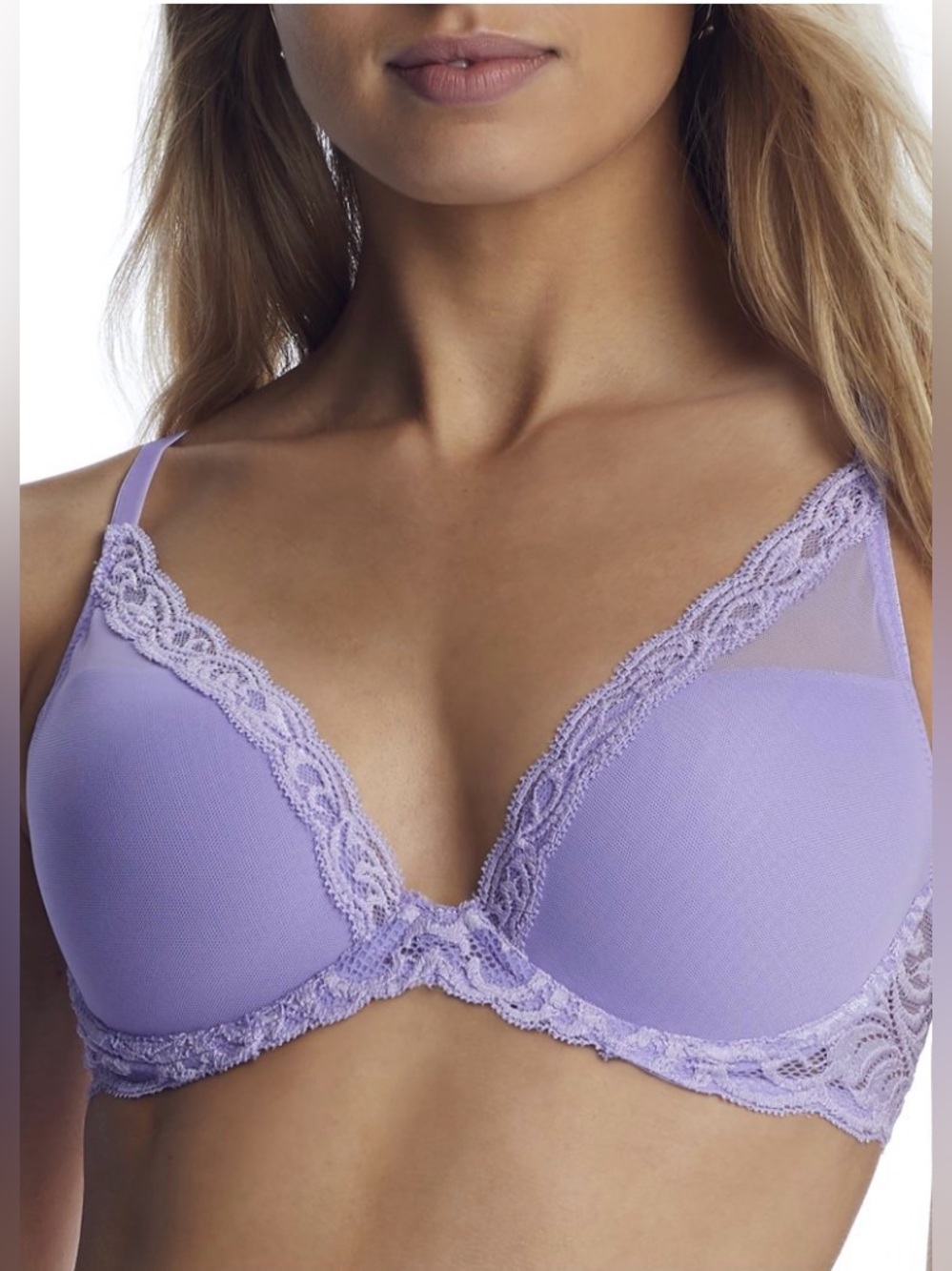 Natori Womens Feathers Plunge Bra Style-730023 purple/lilac